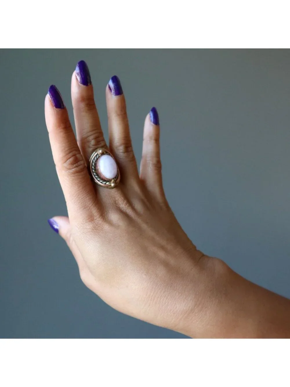 Kunzite Ring Spiritual Pink Gemstone Gold Goddess Adjustable Size 4 to 10 Jewelr